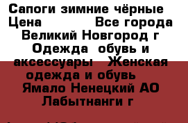Сапоги зимние чёрные › Цена ­ 3 000 - Все города, Великий Новгород г. Одежда, обувь и аксессуары » Женская одежда и обувь   . Ямало-Ненецкий АО,Лабытнанги г.